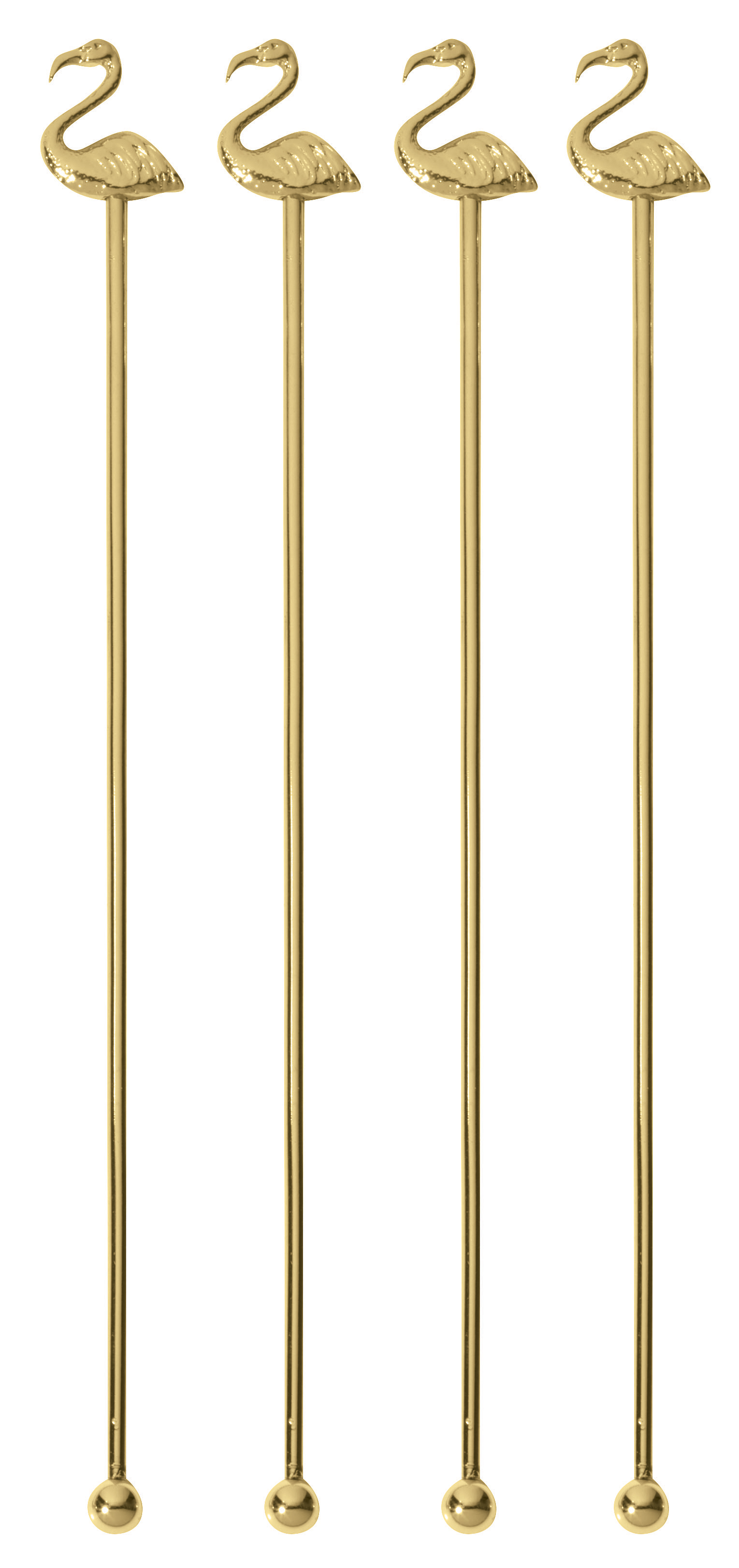 Paderno Cocktail Lepels BAR Flamingo Goud 21.5 cm - 4 Stuks Paderno Cocktail Lepels BAR Flamingo Goud 21.5 cm - 4 Stuks