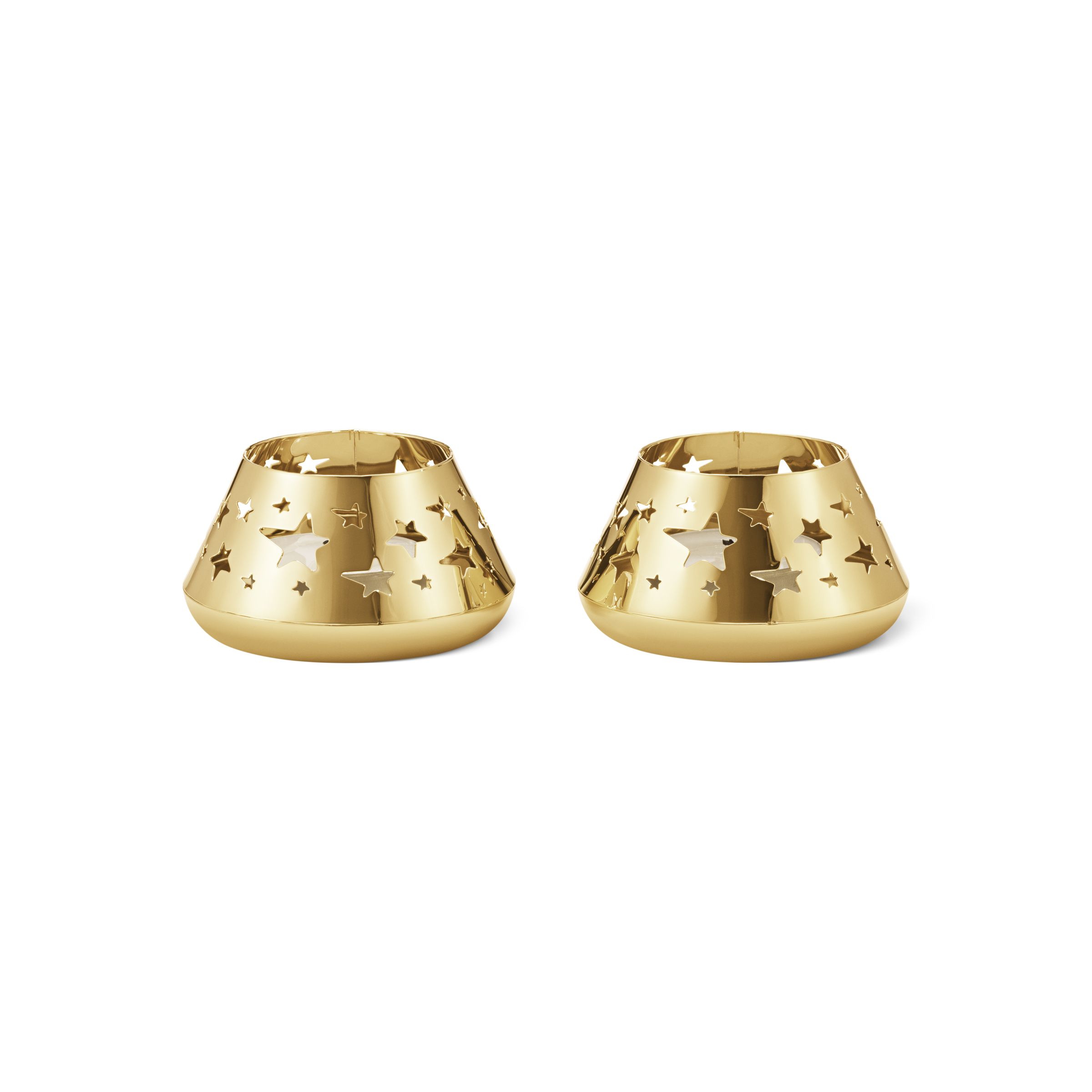 Georg Jensen Kerst 2021 Theelichthouder Star Goud 2 Stuks Georg Jensen Kerst 2021 Theelichthouder Star Goud 2 Stuks