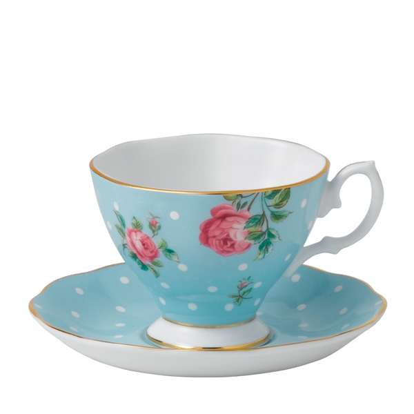Royal Albert Polka Espressokop En Schotel Blue Vintage royal albert kopen in de aanbieding