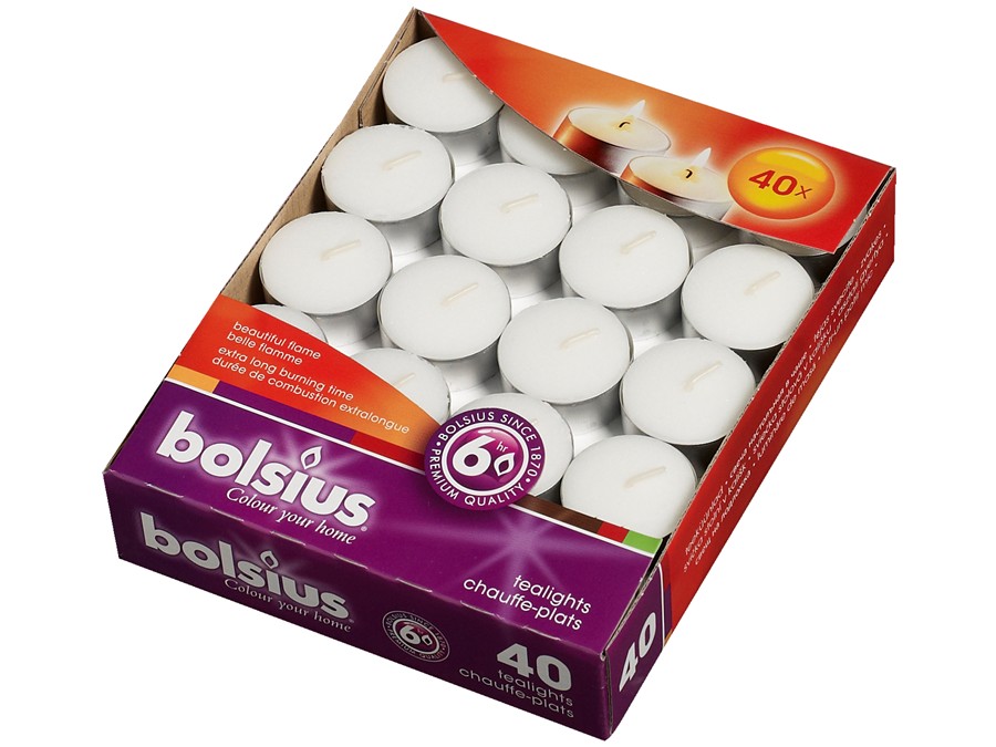 Bolsius Theelichten Wit 40 Stuks Bolsius Theelichten Wit 40 Stuks
