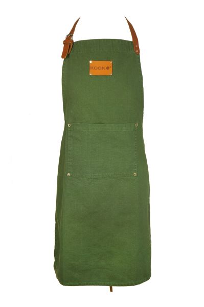 KOOK Keukenschort Stonewash Groen KOOK Keukenschort Stonewash Groen