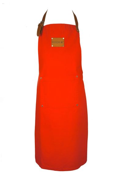 KOOK Keukenschort Stonewash Rood KOOK Keukenschort Stonewash Rood