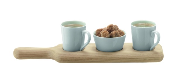 Lsa Duo Espresso Set Paddle Met Houten Dienblad Wit 3 Stuks lsa kopen in de aanbieding