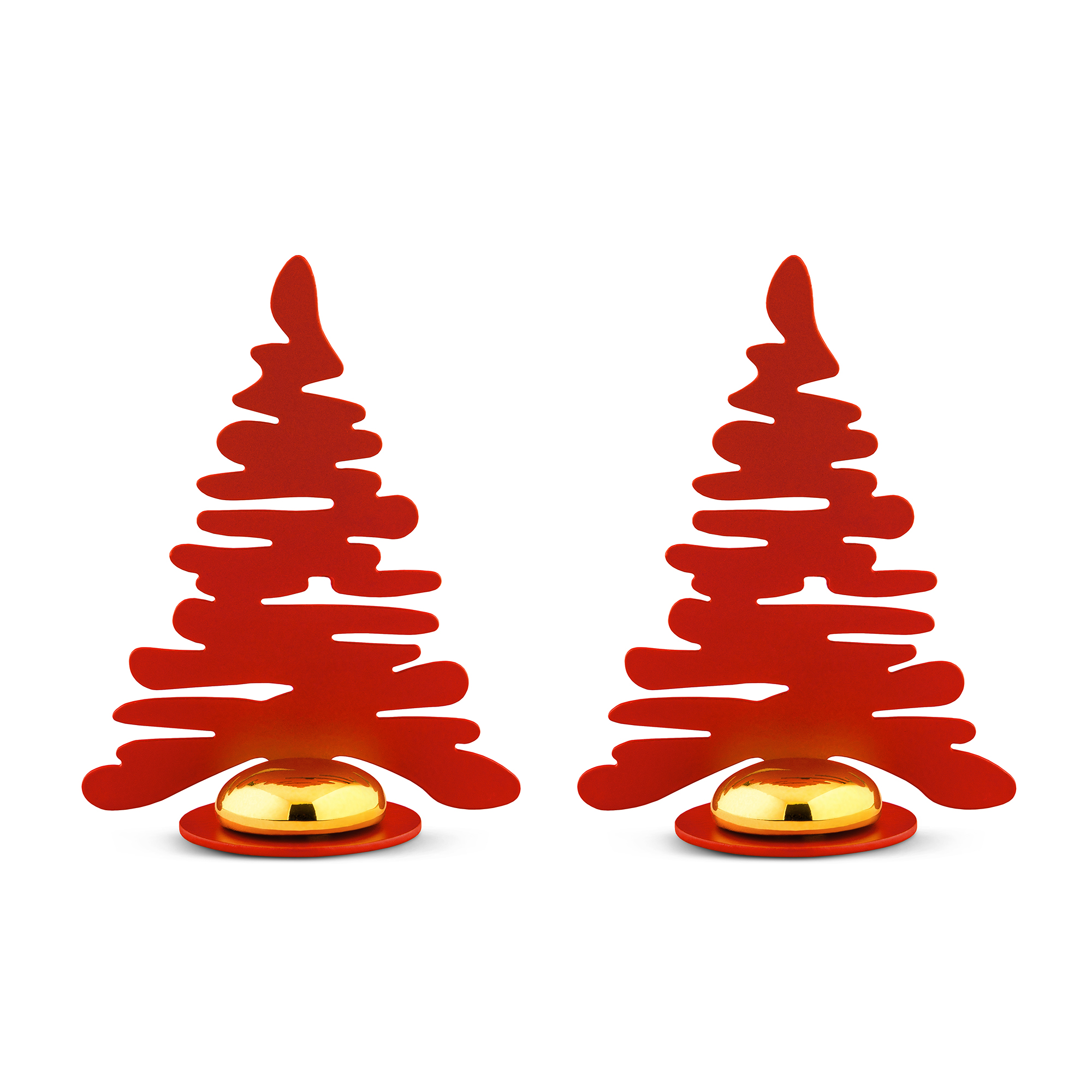 Alessi Kerstbomen Set Bark Rood BM16S2/R - 2 delig Alessi Kerstbomen Set Bark Rood BM16S2/R - 2 delig