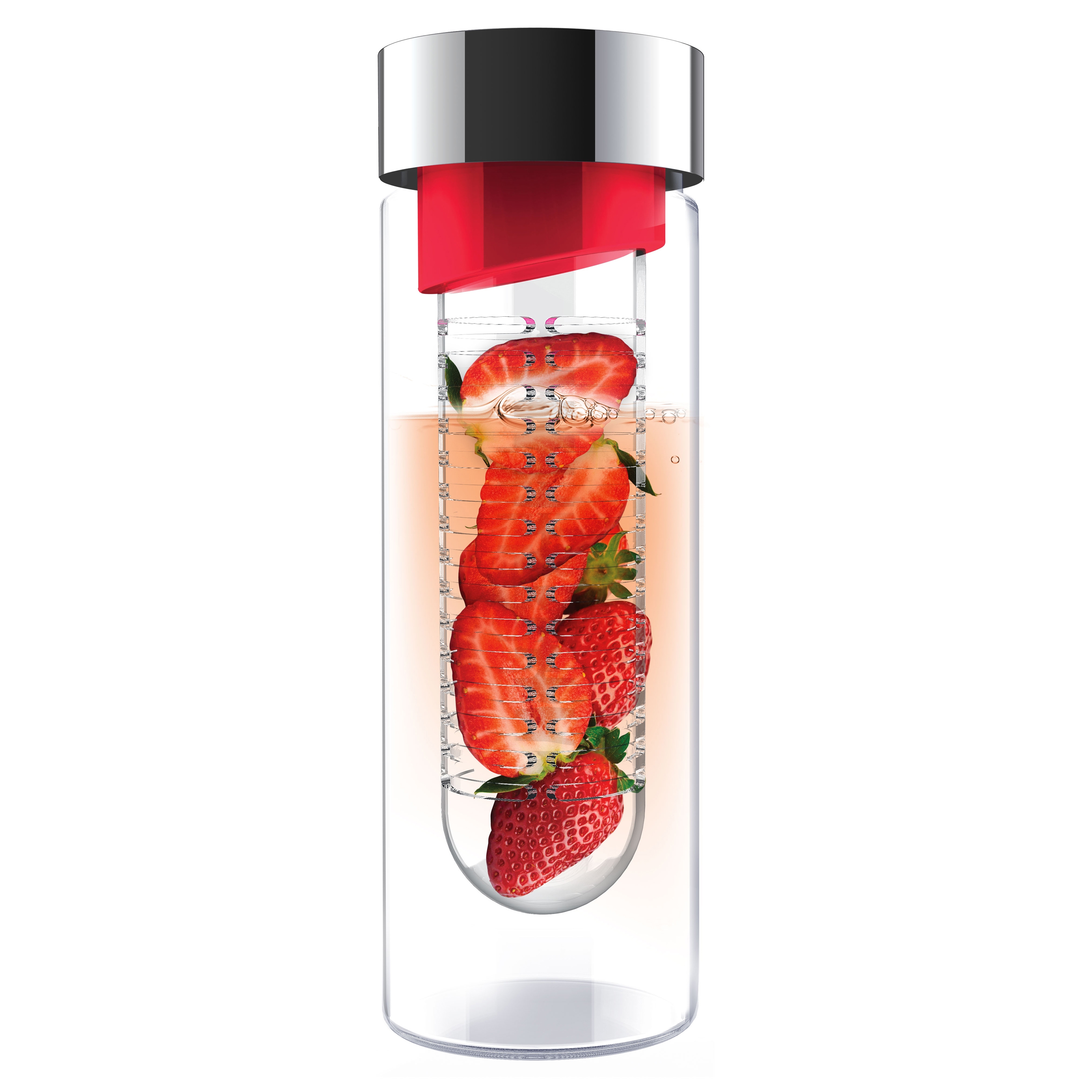Asobu Trinkflasche Flavour It Pure Silber mit Filter Transparent
