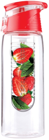 Asobu Trinkflasche Flavour It 2 Go Rot mit Filter Transparent