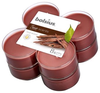 Bolsius Maxi Theelichten True Scents Oud Wood 8 Stuks Bolsius Maxi Theelichten True Scents Oud Wood 8 Stuks