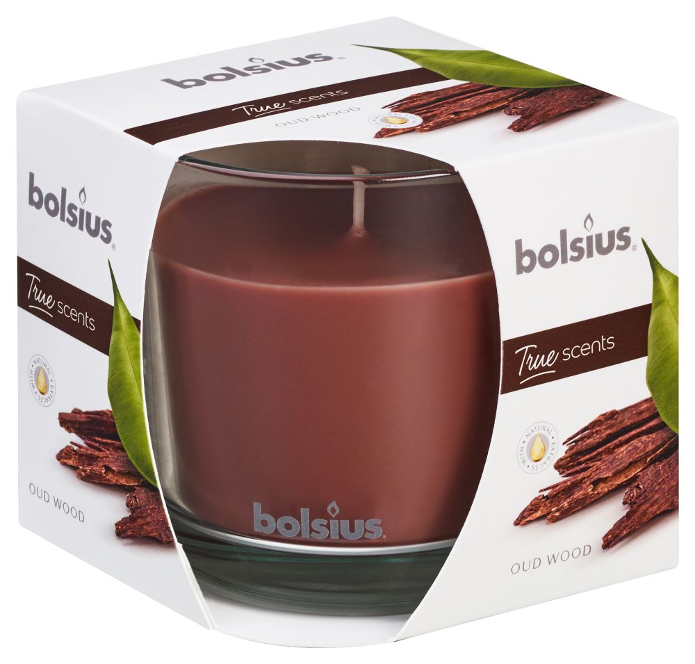 Bolsius Geurkaars True Scents Oud Wood 95/95 mm Bolsius Geurkaars True Scents Oud Wood 95/95 mm