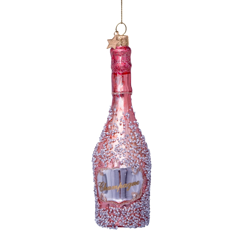 Vondels Kerstboom Decoratie Champagnefles Roze Vondels Kerstboom Decoratie Champagnefles Roze