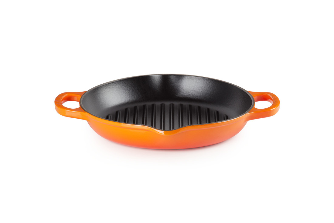 Le Creuset Grillplaat Signature Oranje-Rood Hoog Ø 25 cm Le Creuset Grillplaat Signature Oranje-Rood Hoog Ø 25 cm