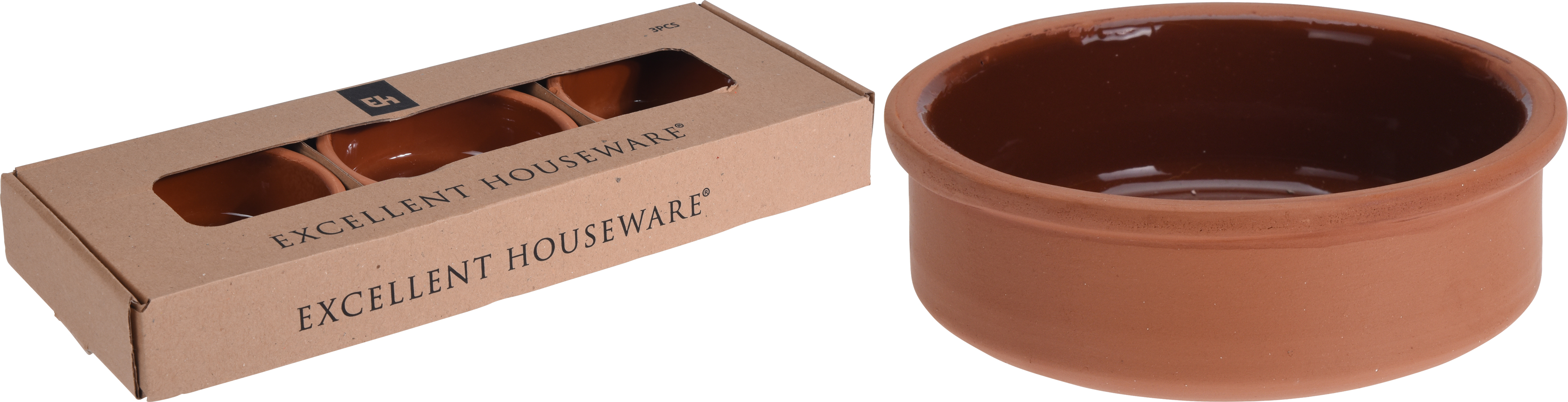 Excellent Houseware Eh Tapasschalen Terracotta 3 Stuks excellent houseware kopen in de aanbieding