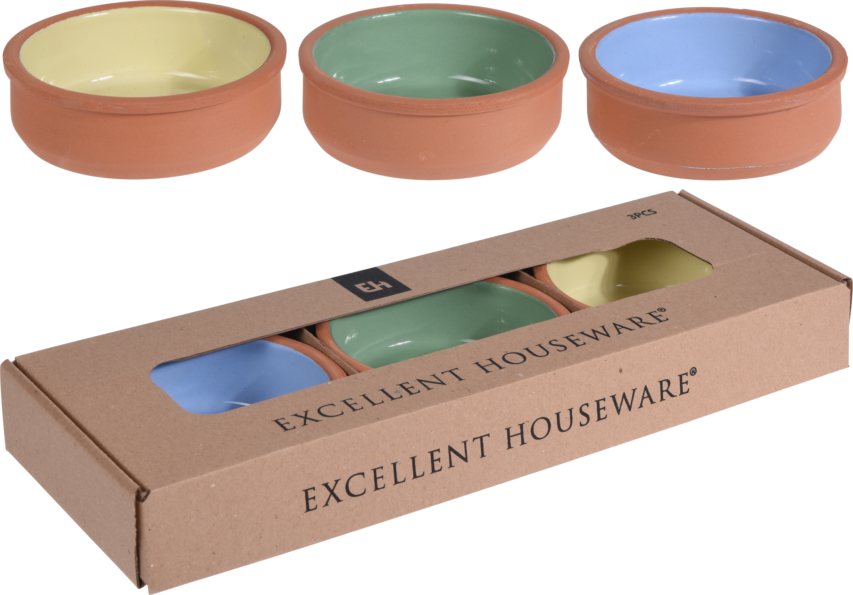 Easyline Eh Tapasschalen Terracotta Gekleurd 3 Stuks easyline kopen in de aanbieding