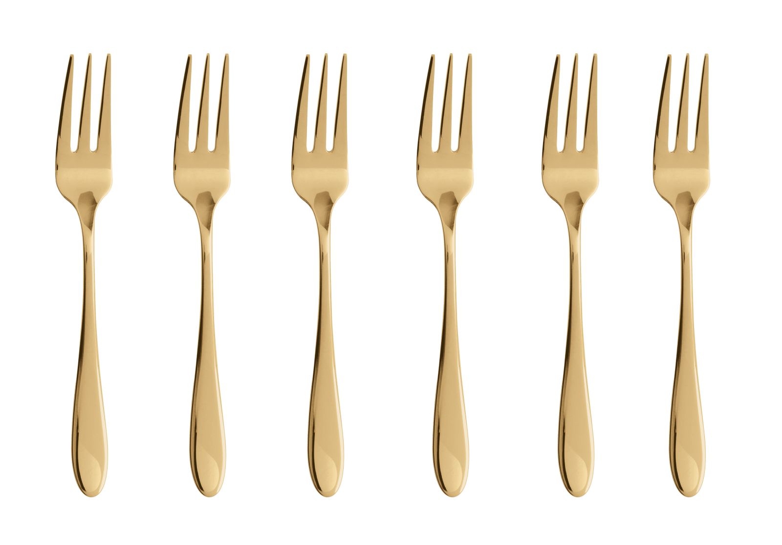 Sambonet Gebaksvorkjes Velvet Goud 6 Stuks Sambonet Gebaksvorkjes Velvet Goud 6 Stuks