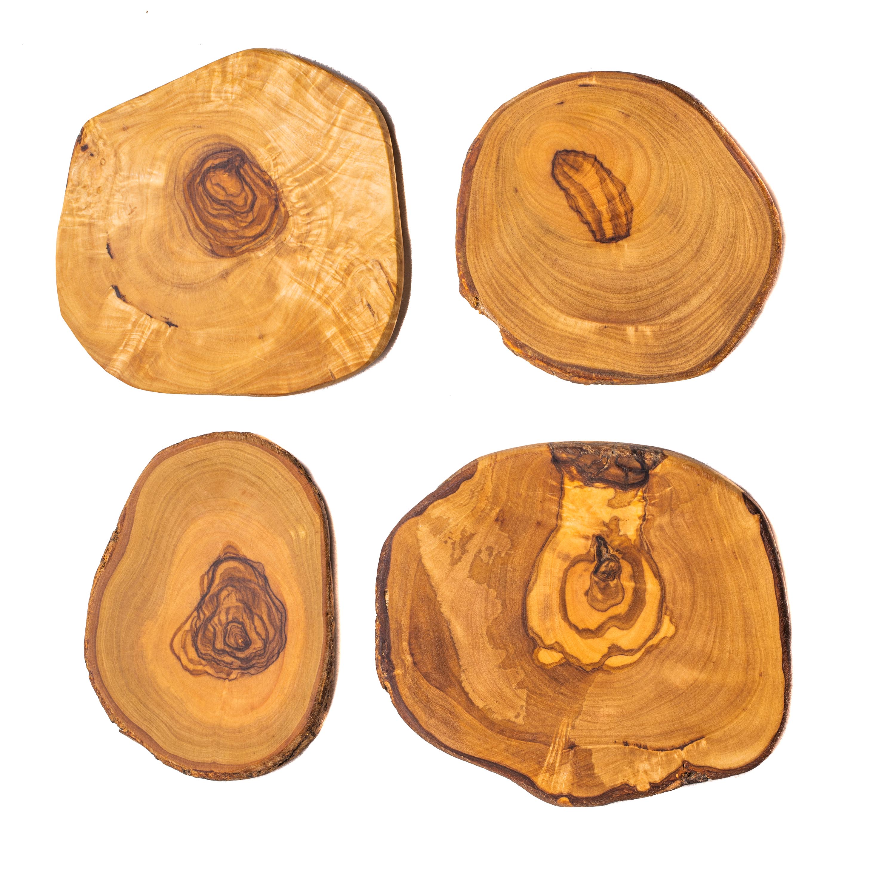 Jay Hill Onderzetters Tunea Olijfhout Ø 10 cm - 4 Stuks Jay Hill Onderzetters Tunea Olijfhout Ø 10 cm - 4 Stuks