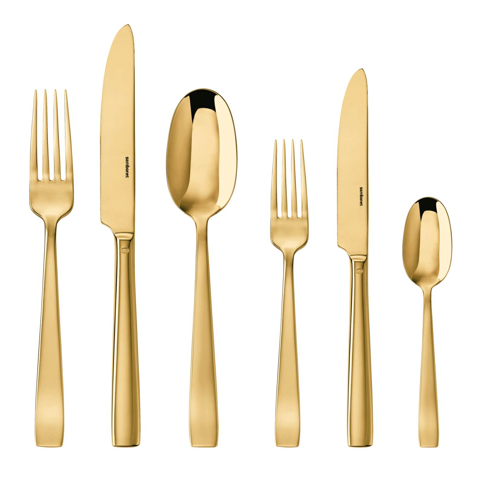 Sambonet Bestekset Flat Goud 36-Delig Sambonet Bestekset Flat Goud 36-Delig