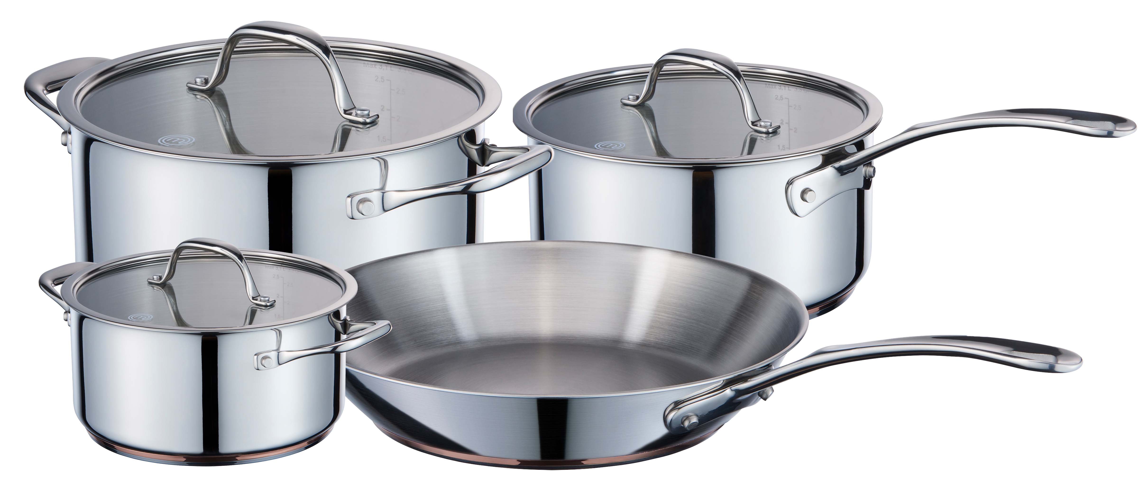 Masterchef Pannenset Copperline Cookware 4-Delig Masterchef Pannenset Copperline Cookware 4-Delig