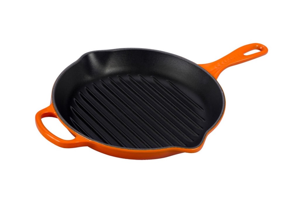Le Creuset Grillpan Rond Oranje Rood O 26 le creuset kopen in de aanbieding