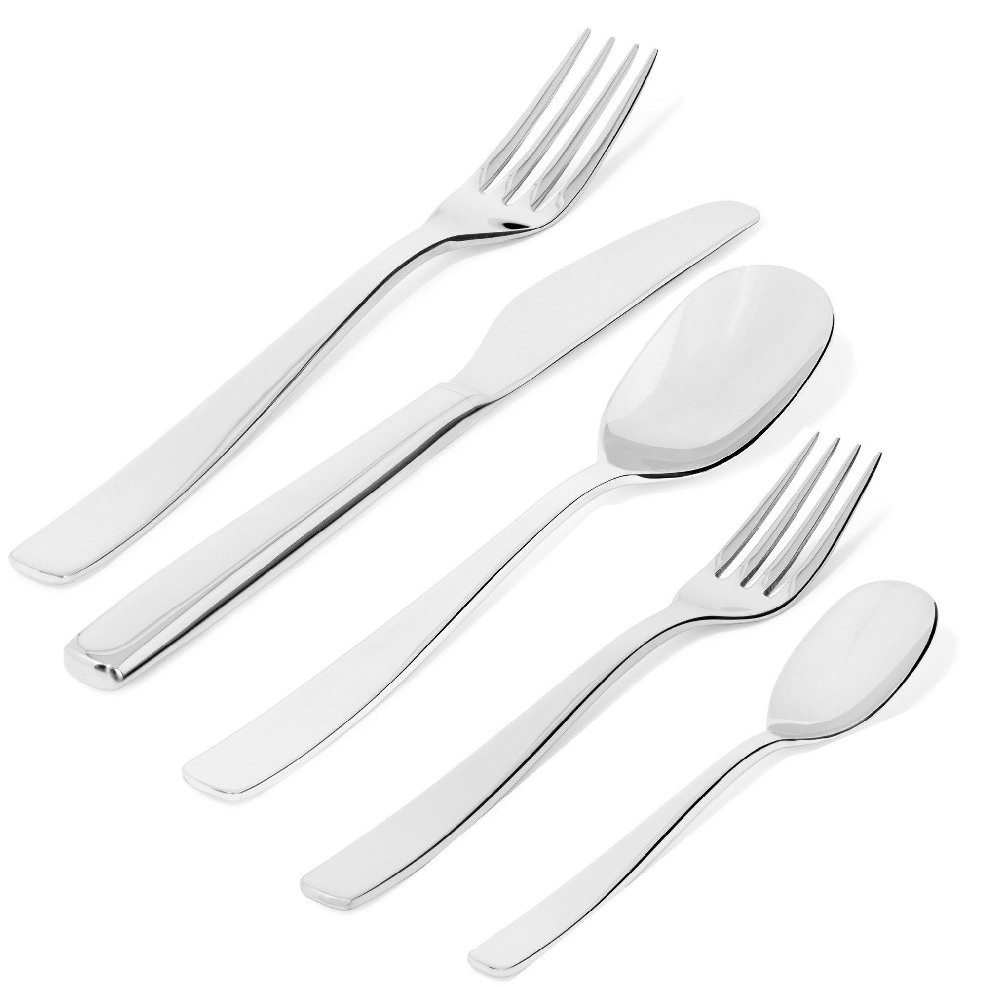 Alessi Knifeforkspoon 5 Delige Bestekset Ajm22S5M alessi kopen in de aanbieding