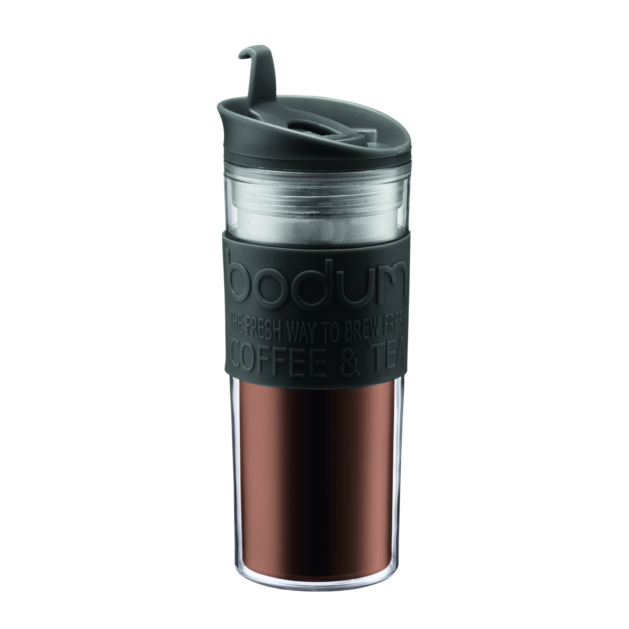 Bodum Thermosbeker Travel Mug Zwart Transparant 0.45 Liter Bodum Thermosbeker Travel Mug Zwart Transparant 0.45 Liter