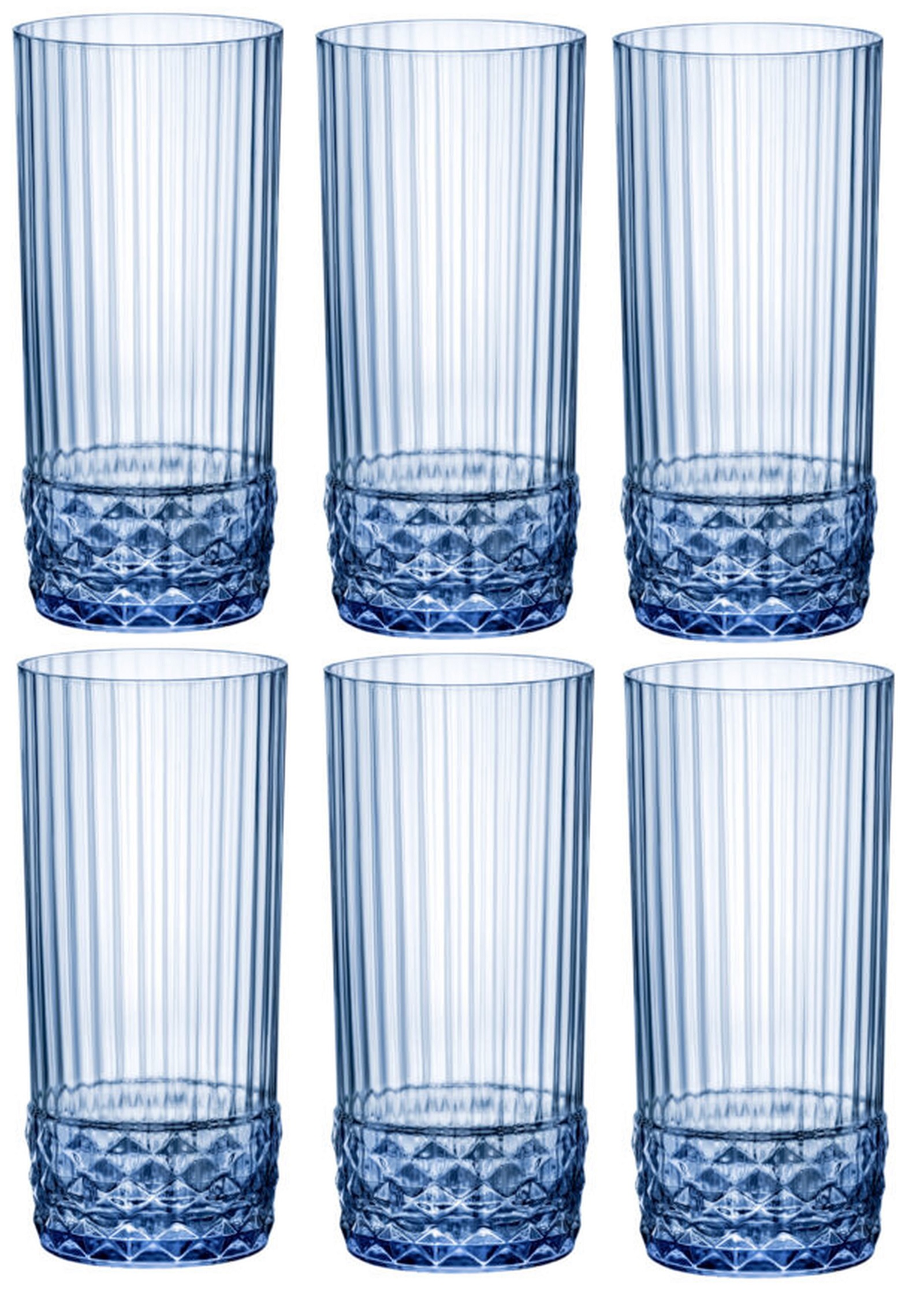 Bormioli Longdrinkglazen America's 20's Sapphire Blue 490 ml - 6 Stuks Bormioli Longdrinkglazen America's 20's Sapphire Blue 490 ml - 6 Stuks
