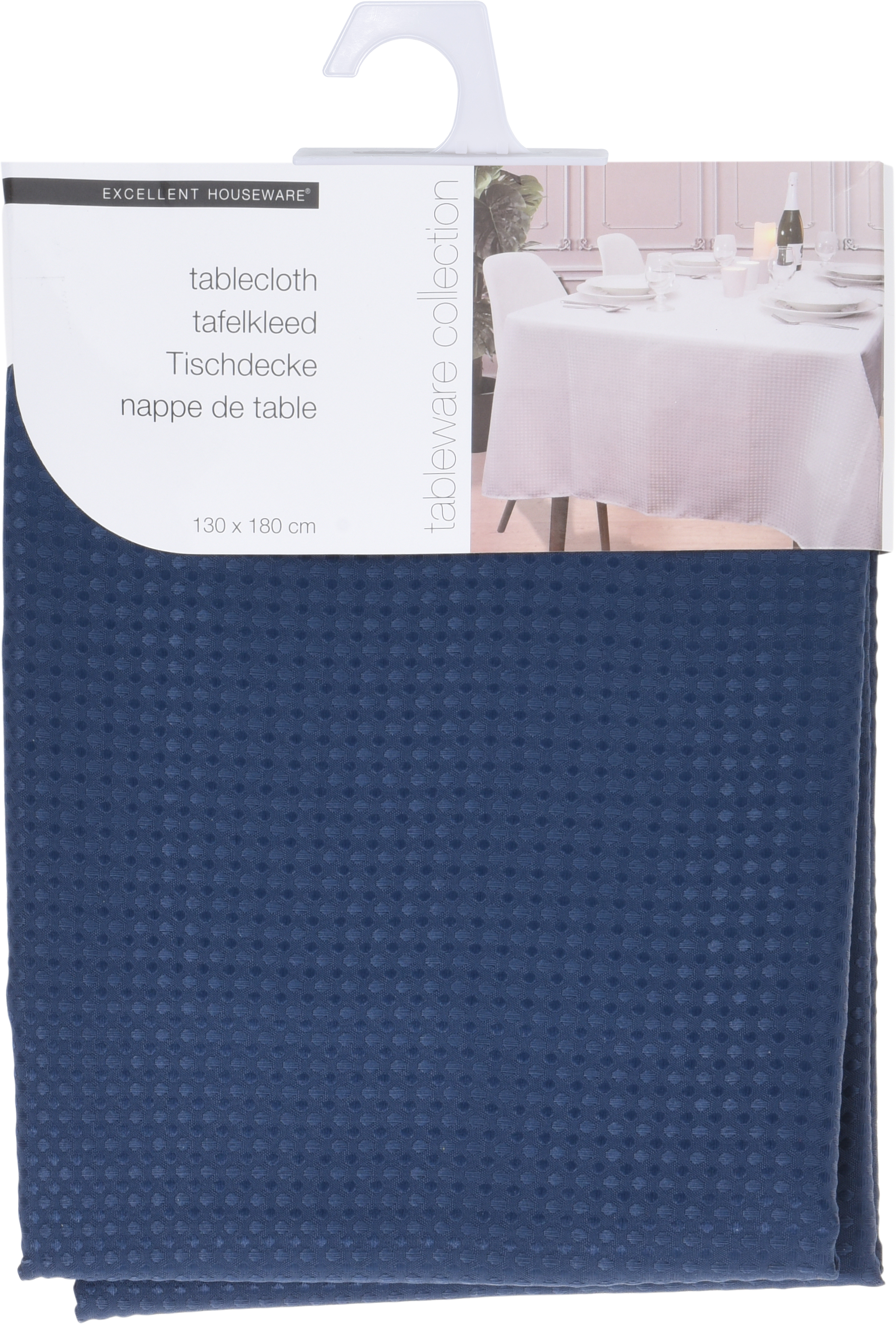 Excellent Houseware Eh Tafelkleed Damast Blauw 180 X 130 excellent houseware kopen in de aanbieding