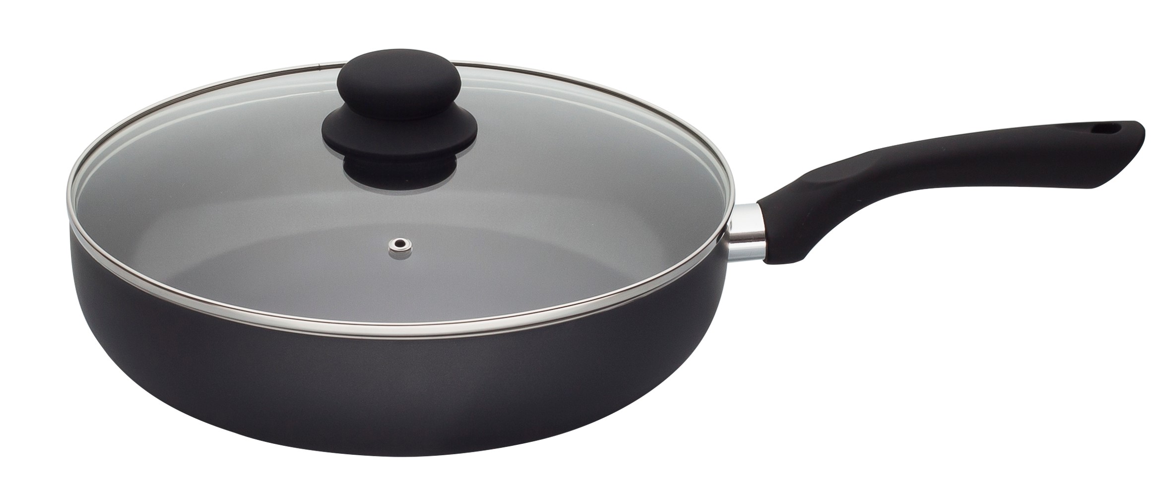 Sola Hapjespan Met Deksel Comfort Line Zwart Ø 28 cm Sola Hapjespan Met Deksel Comfort Line Zwart Ø 28 cm