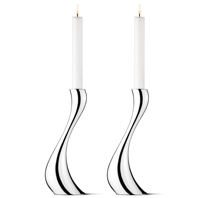 Georg Jensen Kerzenhalter Set Cobra 24 cm - 2 Stück Silber