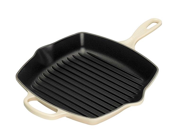 Le Creuset Grillpan Vierkant Creme 26 X 26 le creuset kopen in de aanbieding