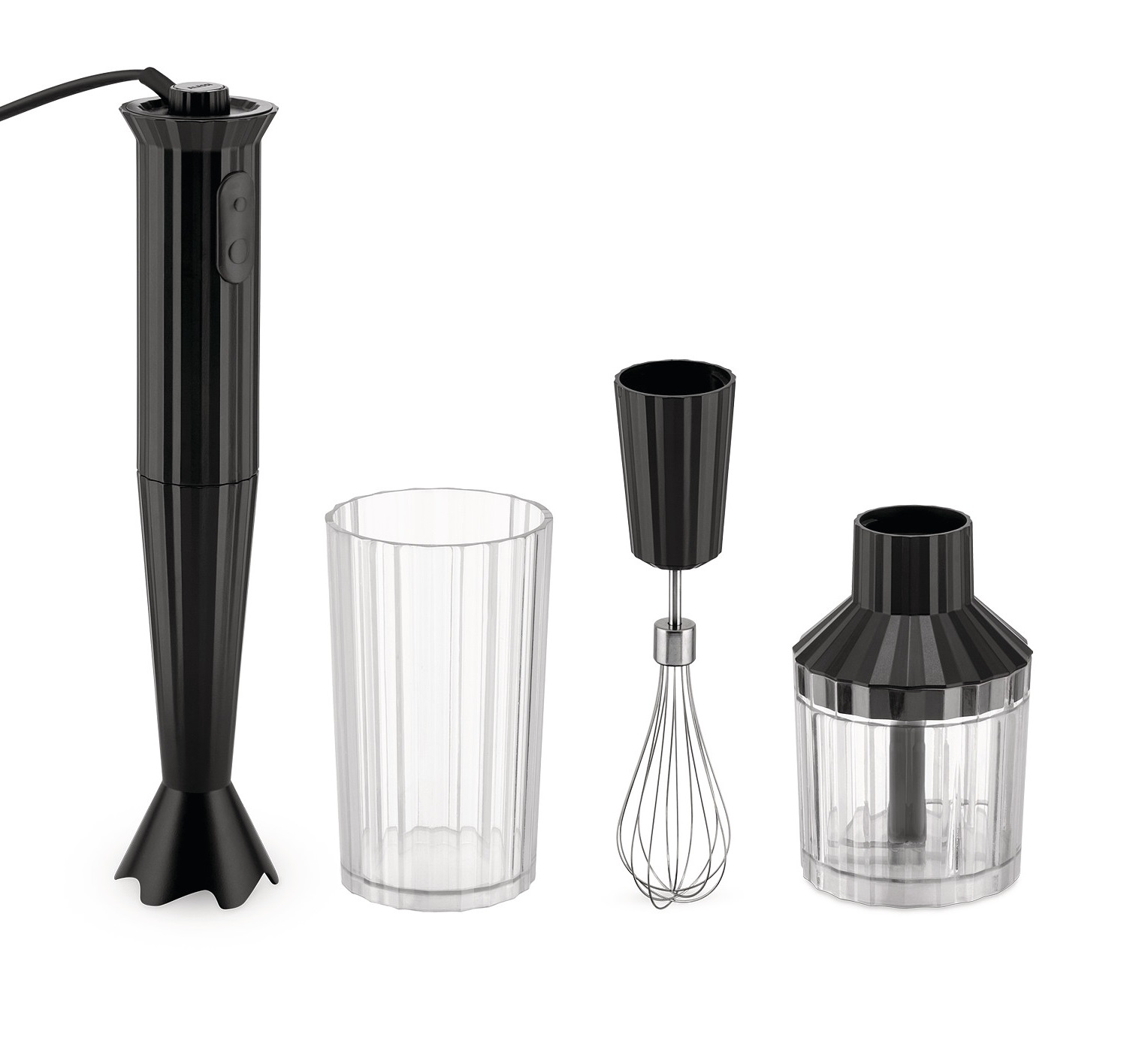 Alessi Staafmixer Plissé Zwart - Compleet Alessi Staafmixer Plissé Zwart - Compleet