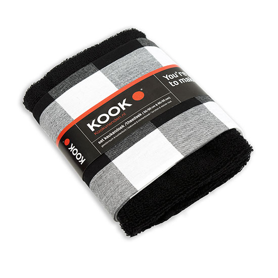 Kook Thee En Keukendoekset Ruit Zwart kook kopen in de aanbieding
