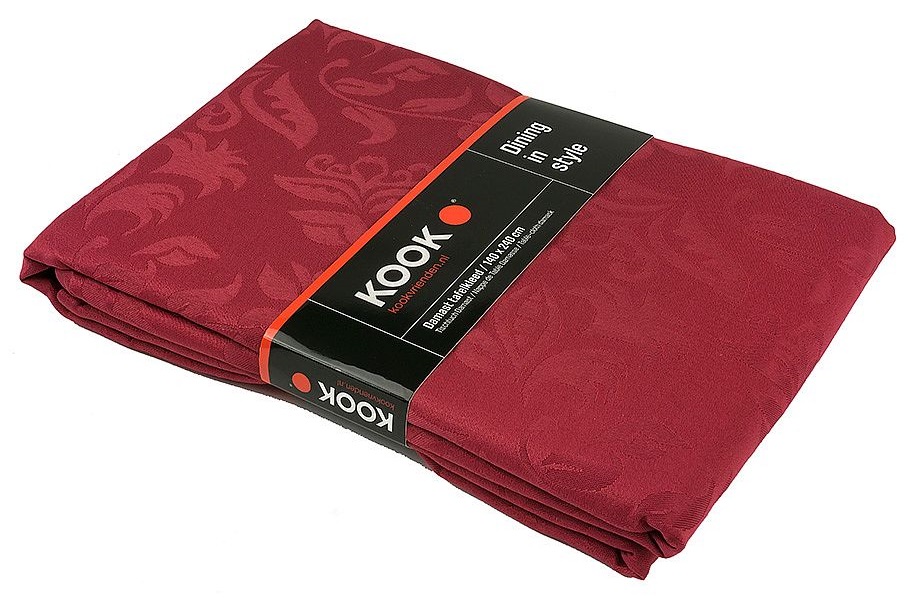 KOOK Tafelkleed Damast Rood 140 x 240 cm KOOK Tafelkleed Damast Rood 140 x 240 cm
