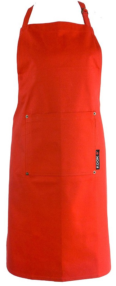 KOOK Keukenschort Uni Rood KOOK Keukenschort Uni Rood