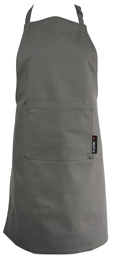 KOOK Keukenschort Uni Grijs KOOK Keukenschort Uni Grijs