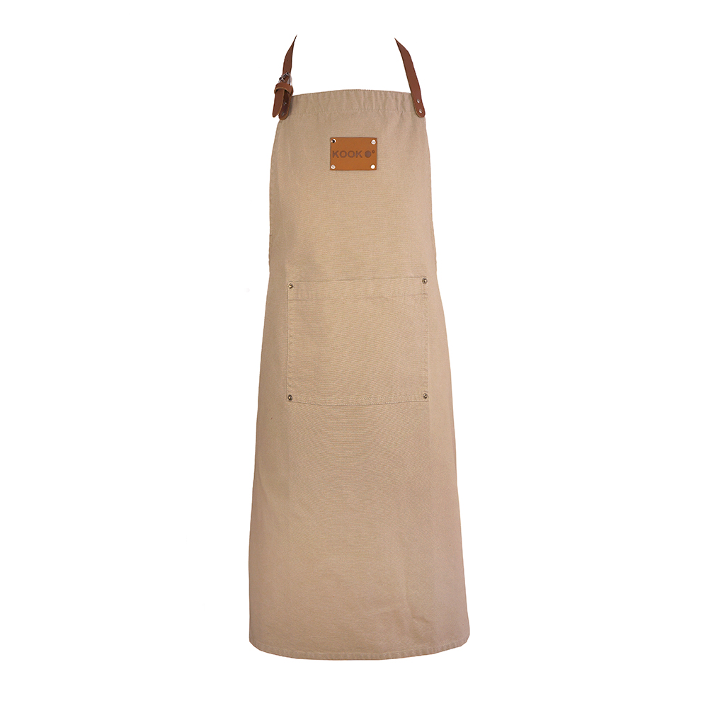 KOOK keukenschort Stonewash Beige KOOK keukenschort Stonewash Beige