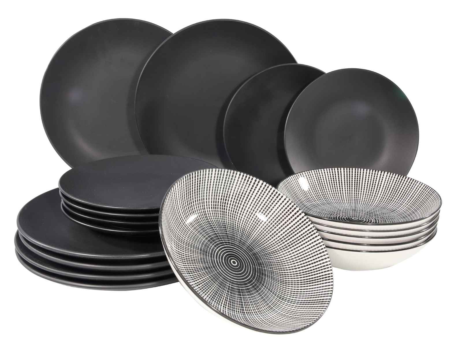 Studio Tavola Serviesset Black Tie & In-Line 18-Delig Studio Tavola Serviesset Black Tie & In-Line 18-Delig