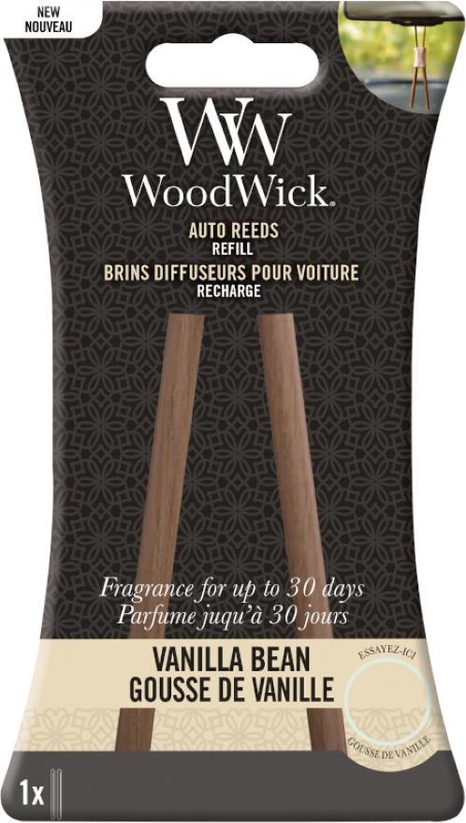 WoodWick Autoparfum Navulling Vanilla Bean WoodWick Autoparfum Navulling Vanilla Bean
