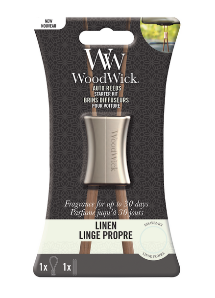 WoodWick Autoparfum Starter Kit Linen WoodWick Autoparfum Starter Kit Linen