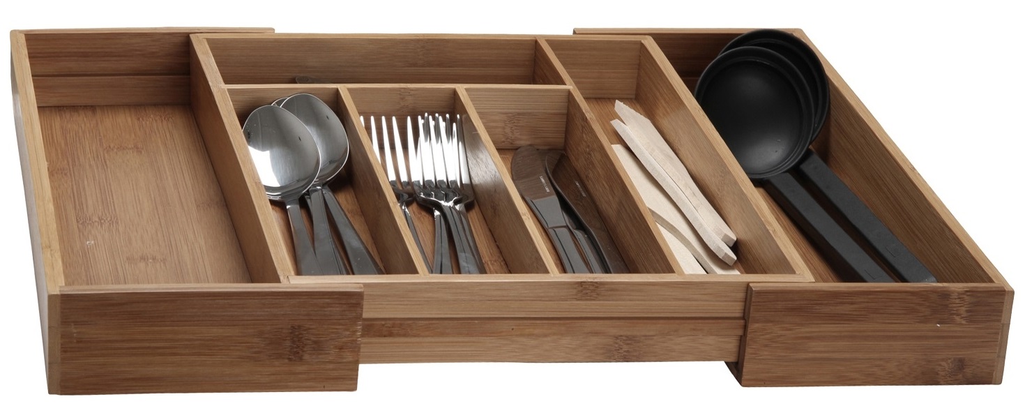 Bestekbak Hout Uitschuifbaar Bestekbak Hout Uitschuifbaar