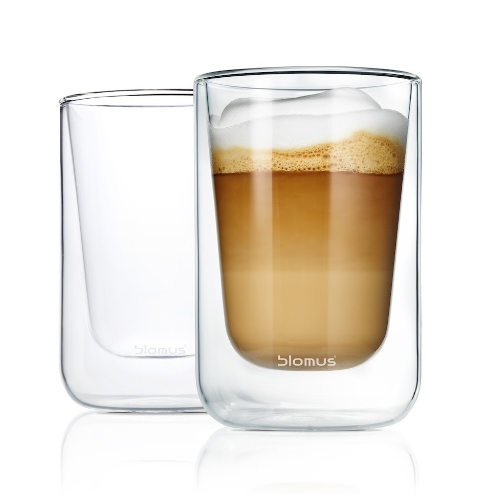 Blomus Dubbelwandige Glazen Cappuccino Nero 25 cl - 2 Stuks Blomus Dubbelwandige Glazen Cappuccino Nero 25 cl - 2 Stuks