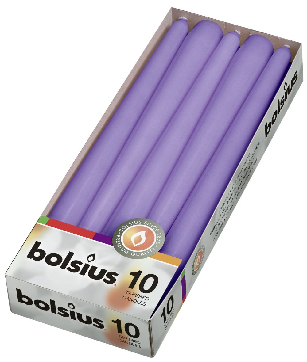 Bolsius Gotische Kaarsen Ultra Violet - 10 Stuks Bolsius Gotische Kaarsen Ultra Violet - 10 Stuks