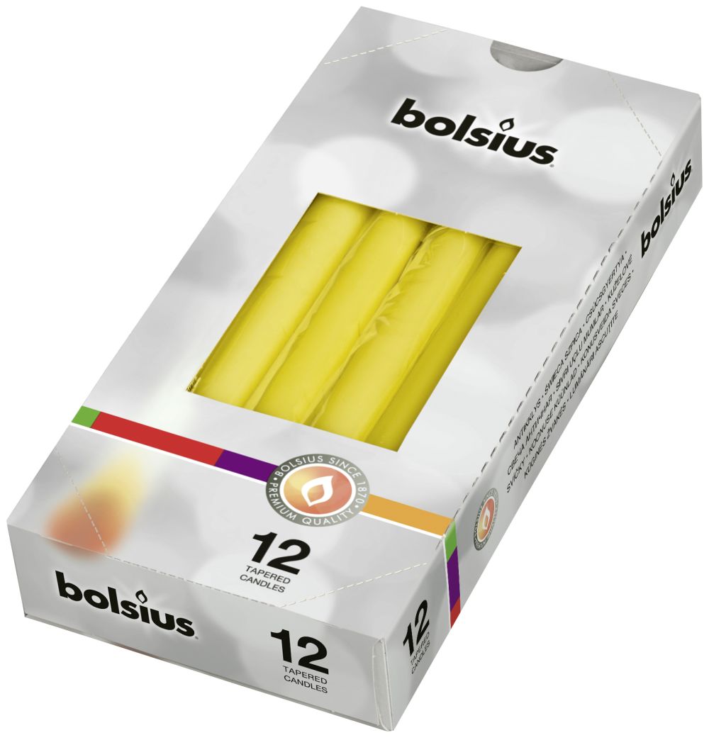 Bolsius Gotische Kaarsen Geel - 12 Stuks Bolsius Gotische Kaarsen Geel - 12 Stuks