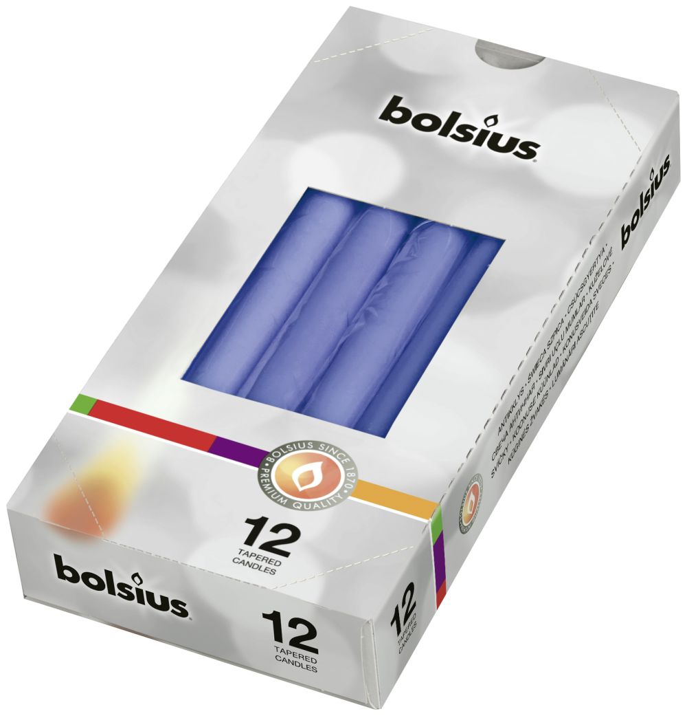 Bolsius Gotische Kaarsen Korenbloem Blauw - 12 Stuks Bolsius Gotische Kaarsen Korenbloem Blauw - 12 Stuks