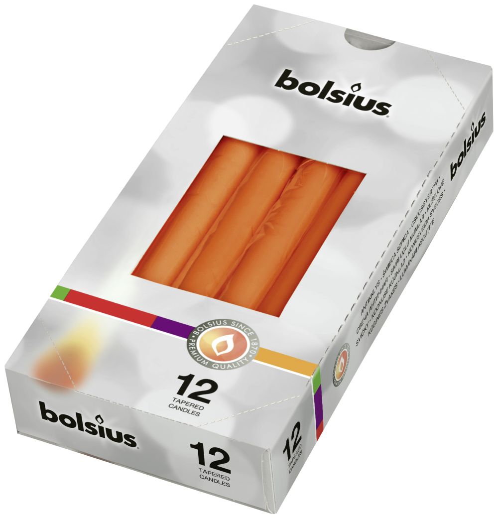 Bolsius Gotische Kaarsen Oranje - 12 Stuks Bolsius Gotische Kaarsen Oranje - 12 Stuks