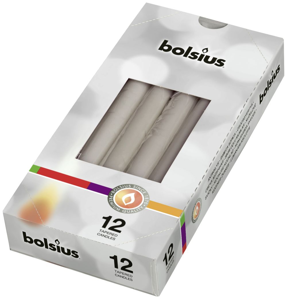 Bolsius Gotische Kaarsen Taupe - 12 Stuks Bolsius Gotische Kaarsen Taupe - 12 Stuks