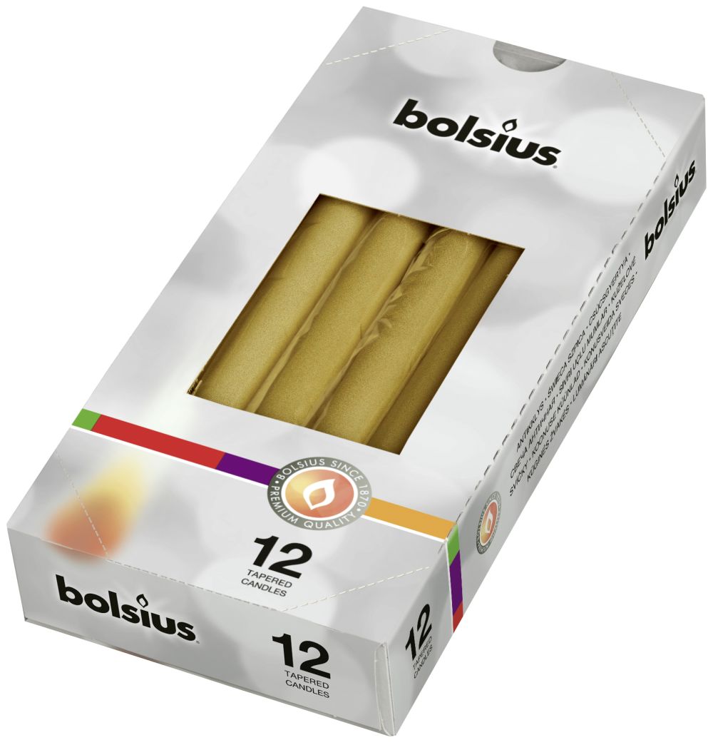 Bolsius Gotische Kaarsen Goud - 12 Stuks Bolsius Gotische Kaarsen Goud - 12 Stuks