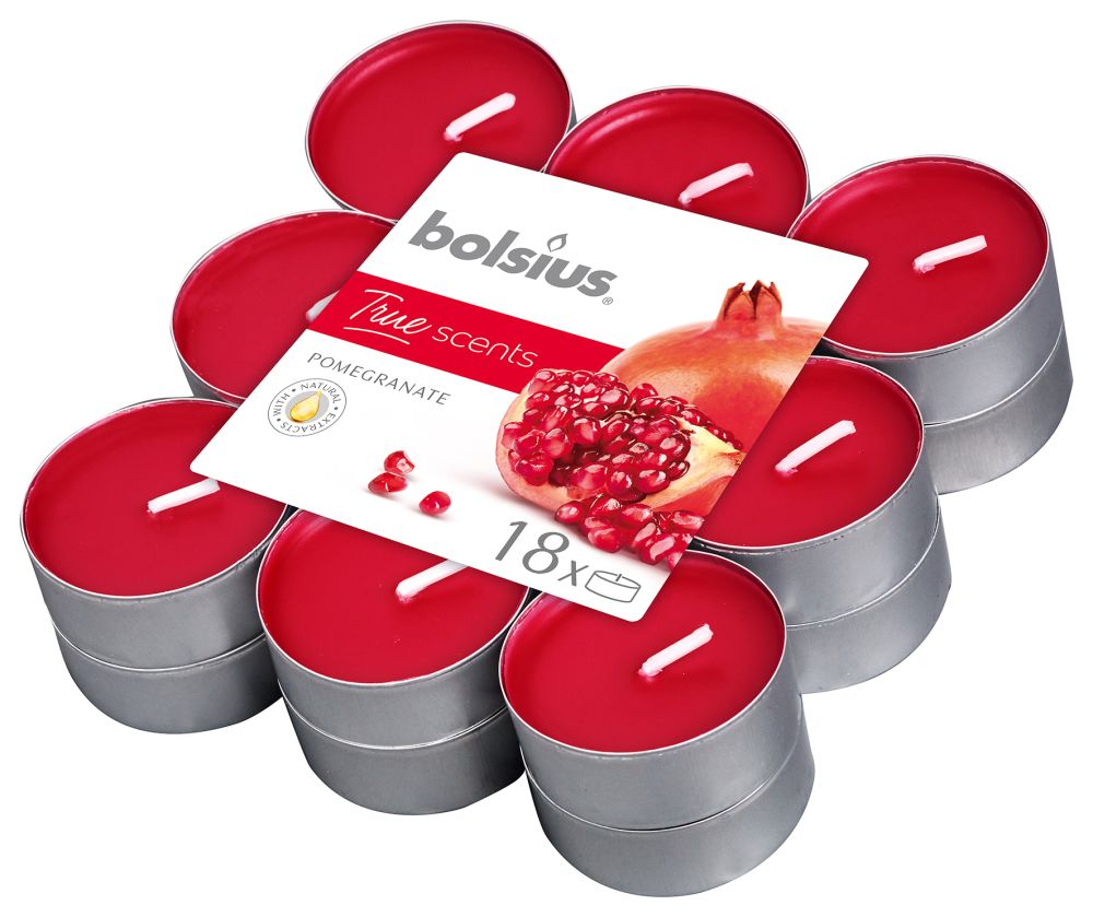Bolsius Theelichten True Scents Pomegranate 18 Stuks Bolsius Theelichten True Scents Pomegranate 18 Stuks