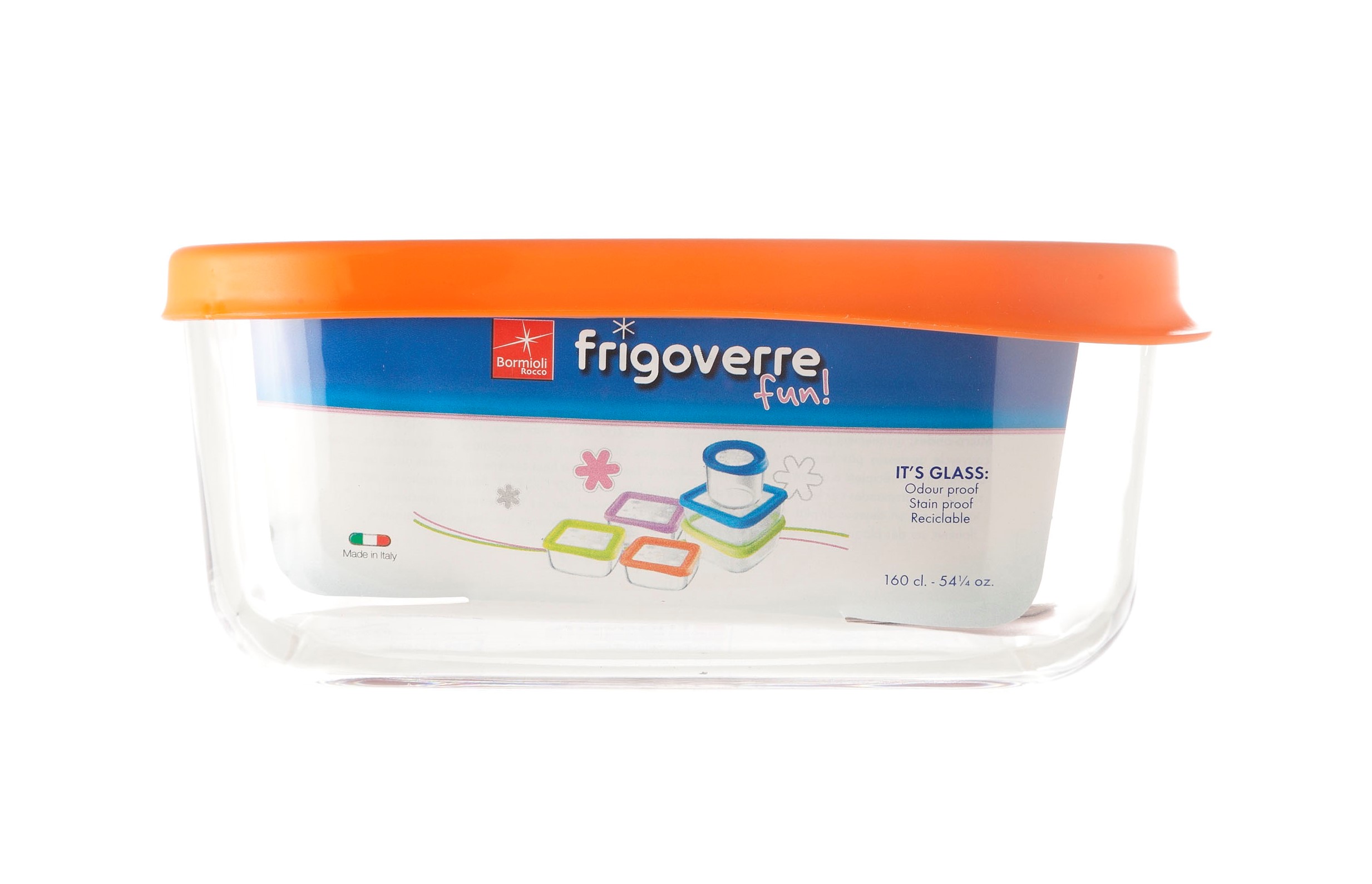 Bormioli Vershoudbakje Frigoverre Oranje 19x19x8cm Bormioli Vershoudbakje Frigoverre Oranje 19x19x8cm