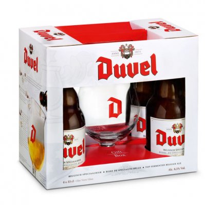 Duvel Bierpakket Giftbox 4 x 33 cl + Glas Duvel Bierpakket Giftbox 4 x 33 cl + Glas