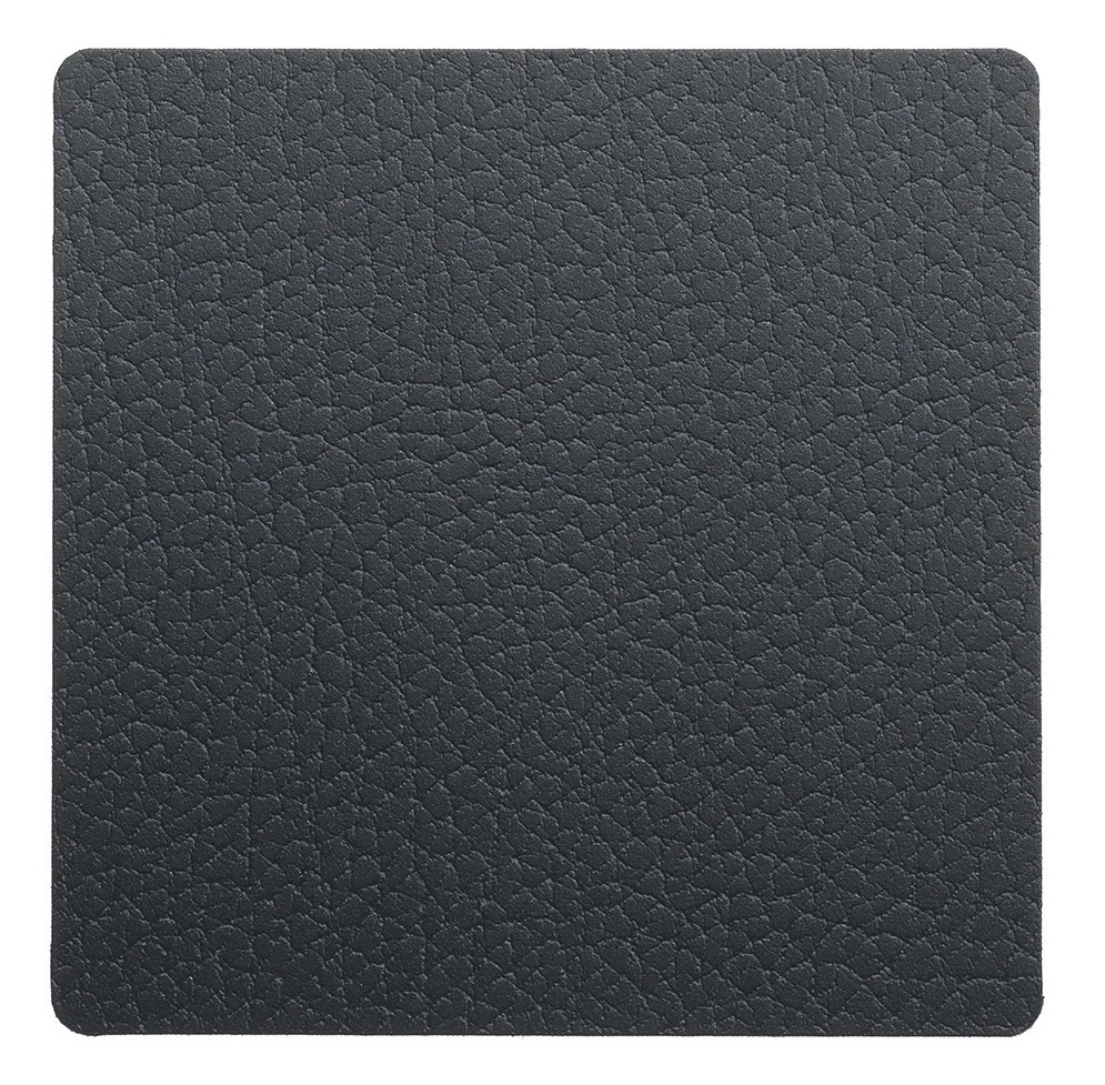 LIND DNA Onderzetter Leer Bull Zwart 10 x 10 cm LIND DNA Onderzetter Leer Bull Zwart 10 x 10 cm