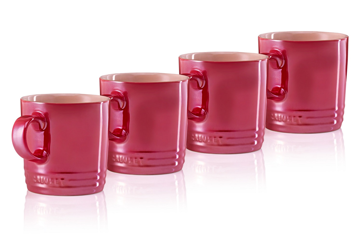 Le Creuset Theemokken Metallic Kersenrood 35 cl - 4 Stuks Le Creuset Theemokken Metallic Kersenrood 35 cl - 4 Stuks